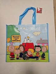 Peanuts Snoopy & Gang XLarge Durable Reusable Tote Bag 19.5×17 Collectable Bag.