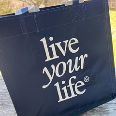 American Eagle Reusable Shopping Bag Dark Blue & White Polropylene Modern