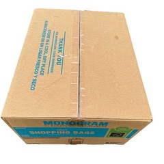 Monogram 250 Pack Kraft Paper Shopping Bags Twisted Handles Brown 10×6.75×12