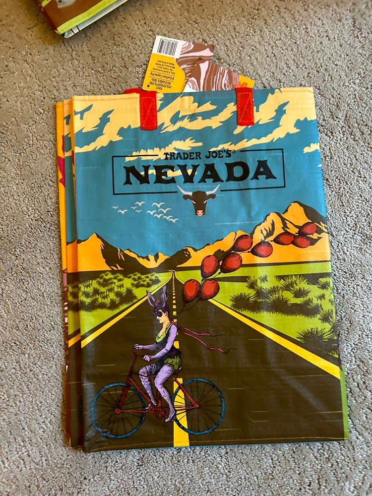 Trader Joe’s Nevada 1967 Reusable Shopping Bag Foldable Poly Graphic Print NWT