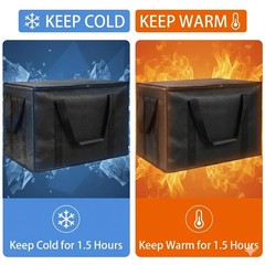 XXXL Insulated Grocery Cooler Tote Bag 22X14X13, Black, 1-Pack