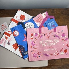 Trader Joes’s Holiday Gift Tote Bag 3 Set Limited Christmas 2024