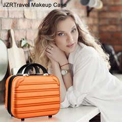 14 Inch Makeup Train Case PC ABS Hard Shell Cosmetic Organizer orange