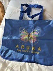 Butterfly Pattern Fabric Bag Blue Multicolor