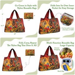 Wrapables Large Foldable Oil Painting Nylon Reusable Grocery Bag