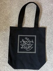 The New York Society Library Tote Bag Black Canvas USA Book Club Purse Shopping