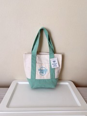 Trader Joe’s Easter Green Mini Canvas Grocery Shopping Tote Bag Purse Reusable