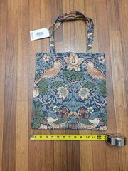 William Morris Strawberry Thief Pattern Blue Flat Bag/Tote Canvas Foldable