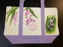 Trader Joe’s Canvas Tote Bag Floral Design Hand Painted LARGE Tote NEW!
