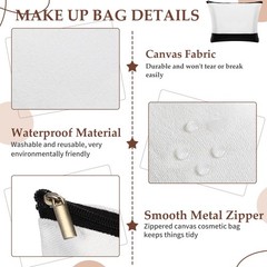 20 Pcs Large Blank Canvas Tote Bags and Makeup Bags Blank Reusable Grocery Lu…