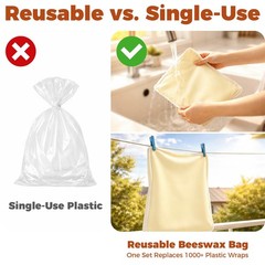 Beeswax Bread Bags with Zipper Seal – Extra Large 13X17 Inches, Style 2