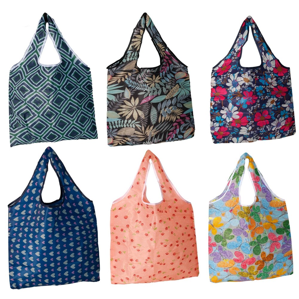 Reusable Grocery Bags, 6 Pack Foldable Shopping Bags with Handles, Washable T…