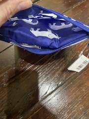 Baggu Blue Elephants BigReusable Tote Bag Handles New With Tag Zip Pouch