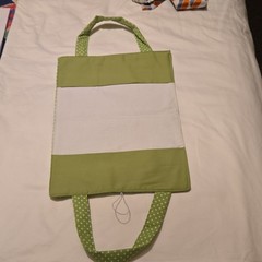 Fabric Foldable Green Polka Dot Reusable Bible cover.