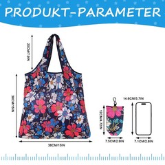 6 Pcs Reusable Shopping Bags Foldable,Grocery Bags in Pocket,Waterproof and M…