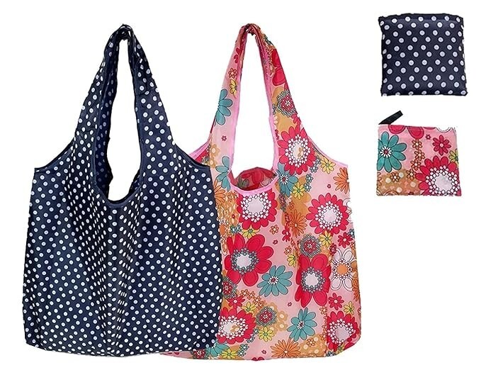 Compact Foldable Shopping Bag Reusable Eco Friendly Tote Shoulder Bag