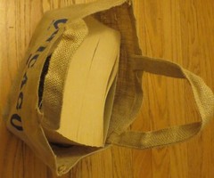 60 Tote Bag Chicago Printing Both Side Jute Reusable 14×12 Bottom Gusset $1.35
