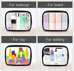 Ebbniur Clear Makeup Bag TSA Approved Toiletry 7.8*6.3*2.36 Inches, Black