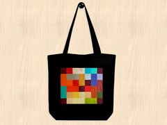 Quilt Geometry Color Blocks Tote Bag Eco-Friendly Organic Cotton Luxury Shopping