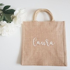 Spacious & Sustainable Eco-Friendly Cotton Padded Handle Jute Tote Shopping Bag