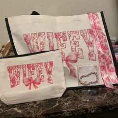 Reusable Shopping Bag Valentines Day ❤️ LOVE Spell out Homegoods Gift BLK&WHITE