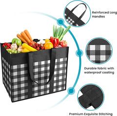 Reusable Grocery Bags Tote Bags Reinforced Handles Water Resistant Multipurpose
