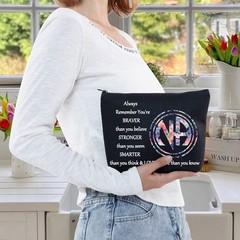 LEVLO Narcotics Anonymous Cosmetic Make up Bag NA Sobriety Gift Black