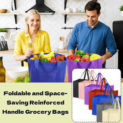 1 Pack Large Foldable Shopping Bag, 16″ W X 13″ H X 10″ D, Reusable Grocery Bag,