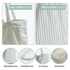 solid color, cotton striped reusable grocery handbag, large size, suitable fo…