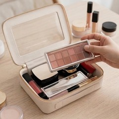 Aveniee Clear Makeup Bag Organizer, Travel Toiletry Middle, Off-White