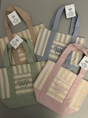[NWT] Trader Joe’s Striped Mini Tote Bags Set of 4 (Pink, Green, Blue, Tan)