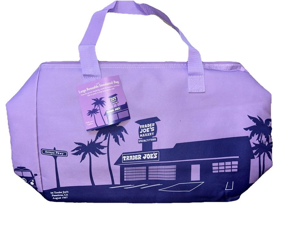 Trader Joe’s Insulated Cooler Bag Lavender Purple Large 8 gal NWT