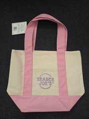 Trader Joe’s Mini Canvas Tote Bags Lot of 4 Pastel Colors New Pink Blue Green…