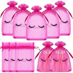 Boao 100 Pcs Eyelash Aftercare Bags 4 x 6 Inches Eye Lash Print Pink