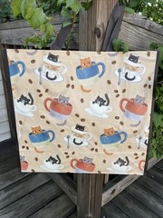 NEW CATS Reusable Shopping Bag TJX Tote CATS Cats & COFFEE-CUPS☕️