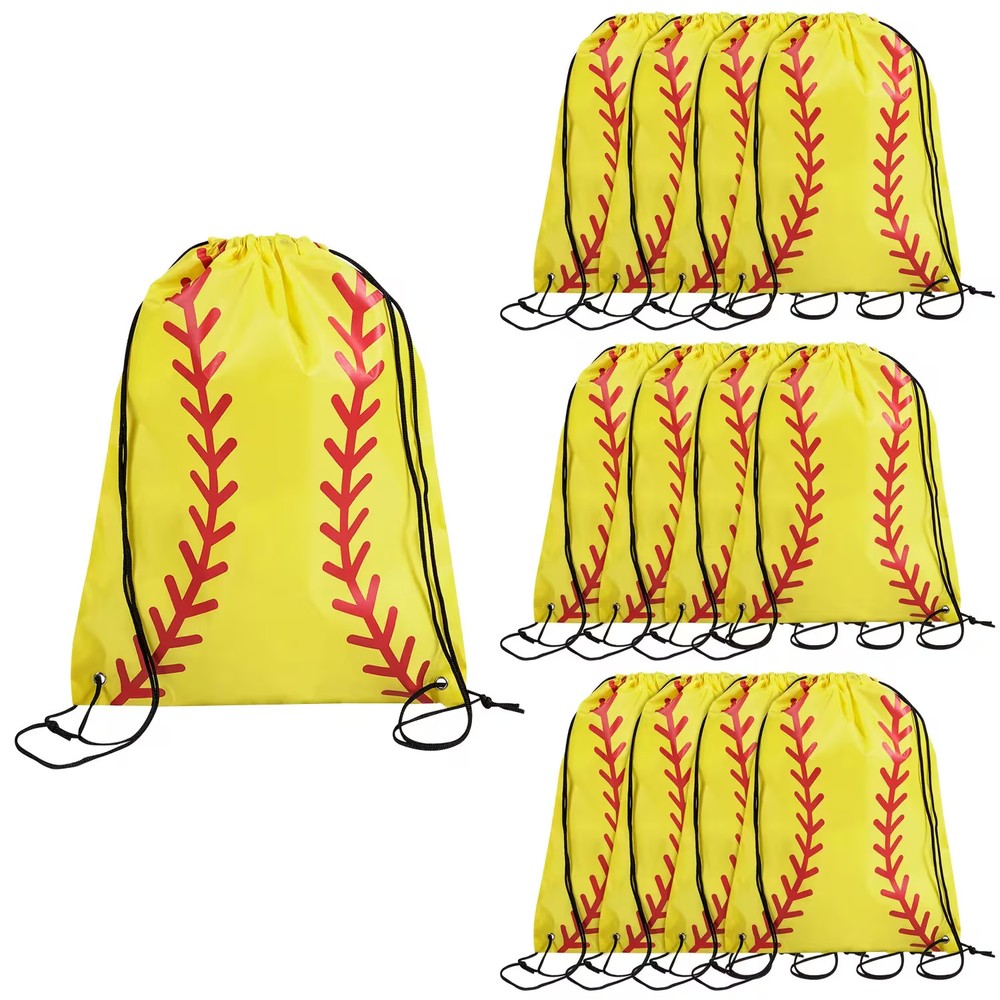 14″ x 18″ Large Softball Polyester Drawstring Bags – 12 Pc.