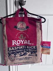 (no rice) Royal Basmati Rice Burlap Tote Bag Reusable Eco Market Bag Rustic Boho