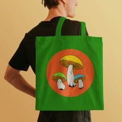 Tote Bag, Groovy Mushrooms, 100% Canvas, Large