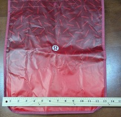 Lululemon Reusable Shopping Tote Medium Red Maroon Snap Closure Holiday