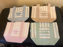 Trader Joe’s Mini Pastel Stripe Canvas Tote Bag Limited Edition Set Of 4 NWT