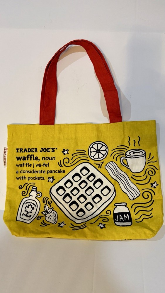 Trader Joe’s Breakfast Waffle Toast Milk Jam Shopping Reusable Grocery Eco Bag