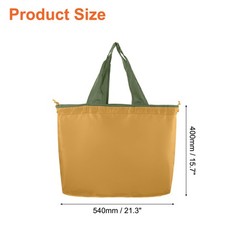 1Pcs 21″ x 16″ Washable Shopping Totes Fit in Pocket (Yellow)