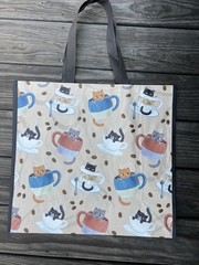 NEW CATS Reusable Shopping Bag TJX Tote CATS Cats & COFFEE-CUPS☕️