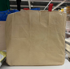 PLANTERING Carrier bag, light brown/red, 45×36 cm Ikea 60563596 / 605.635.96