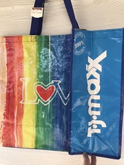 🌟TJ Maxx Reusable Shopping Bag Tote LOVE ❤️ RAINBOW 🌈 COLORS NWT