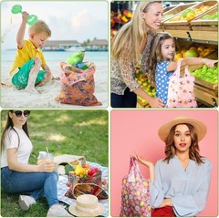 Durable Foldable Reusable Shopping Tote – 24 Fresh Patterns for Every Occasion