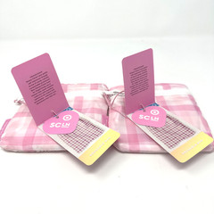 2 Stoney Clover Lane Target NWT Reusable Pink Gingham Tote Bags NWT