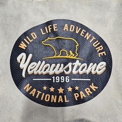 Stains* Yellowstone 1996 Reusable Canvas Tote Bag Shopping 15×15 Graphic R0a