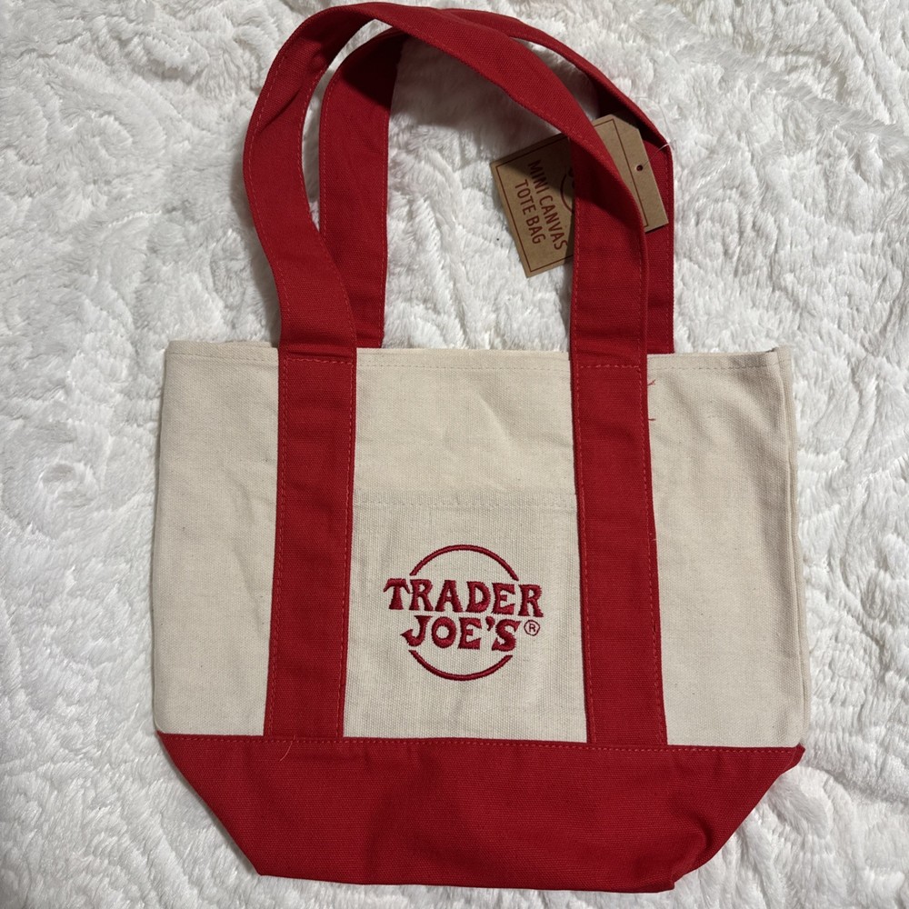 Trader Joes Mini Tote in Red NEW