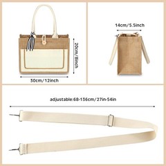 Silkfly 12 Pack Burlap Tote Bags Bulk, Jute Canvas Gift Bags with Handles, 12…